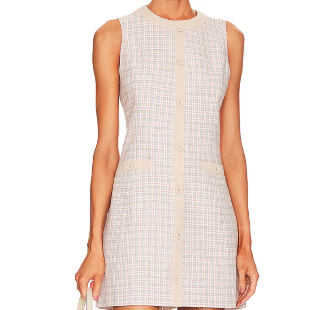 Elegant BCBG Pink and Grey Tweed Dress